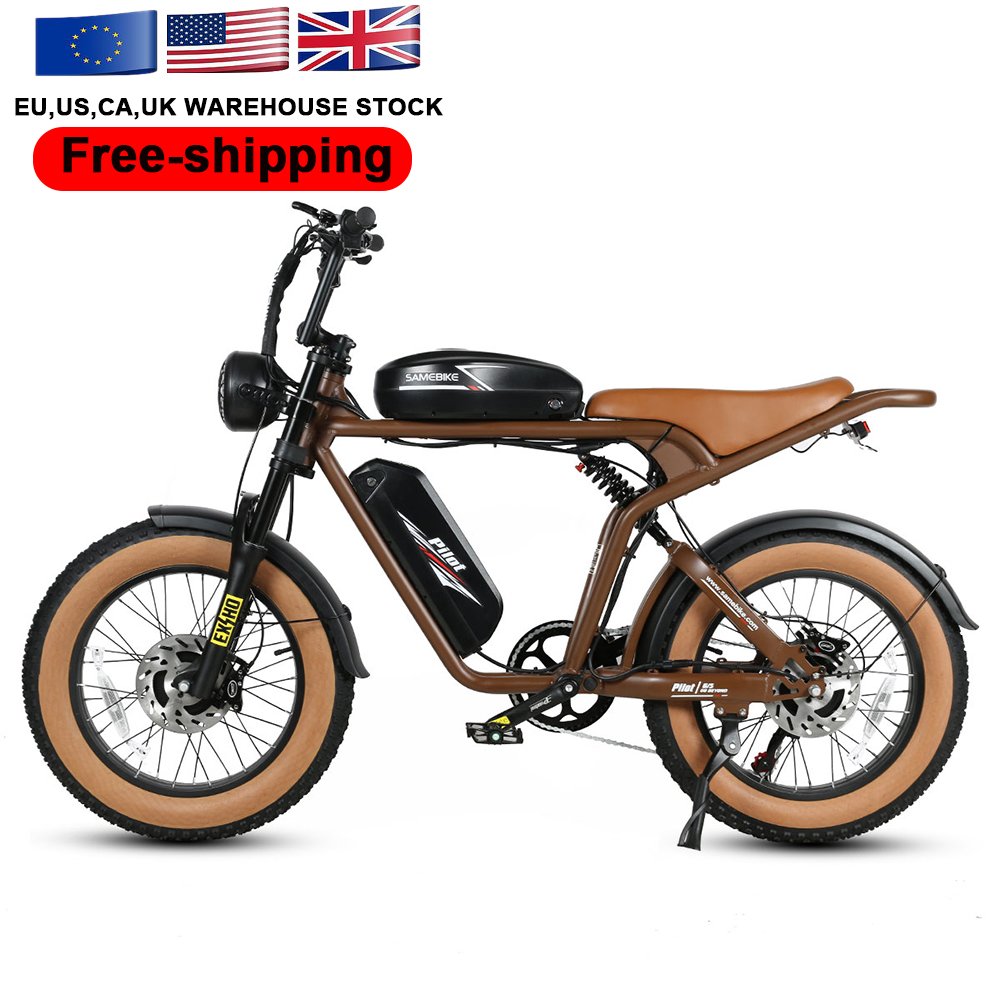US RTS New Retro Vintage Super Electric Hybrid Bike Fat Tire 20 Inch Ebike 32Ah 2000W Long Range E Bike Cruiser Electric Bike