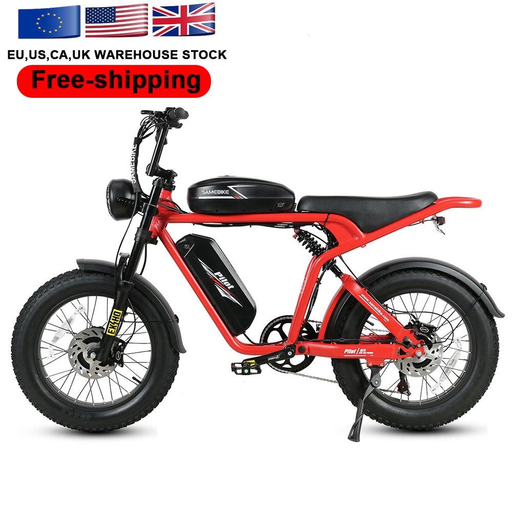US RTS New Retro Vintage Super Electric Hybrid Bike Fat Tire 20 Inch Ebike 32Ah 2000W Long Range E Bike Cruiser Electric Bike