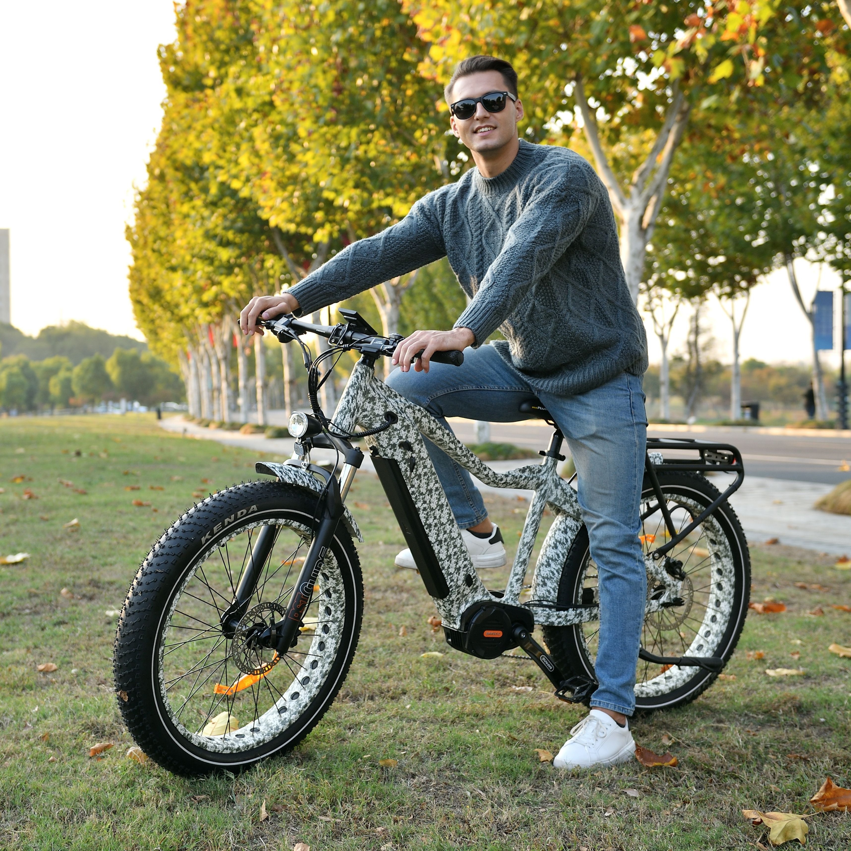 Electric Mountain Bike Retro Long Saddle 48v 1000w Electric Bike Fat Tire Full Suspension E Cycle Electric Road Bike