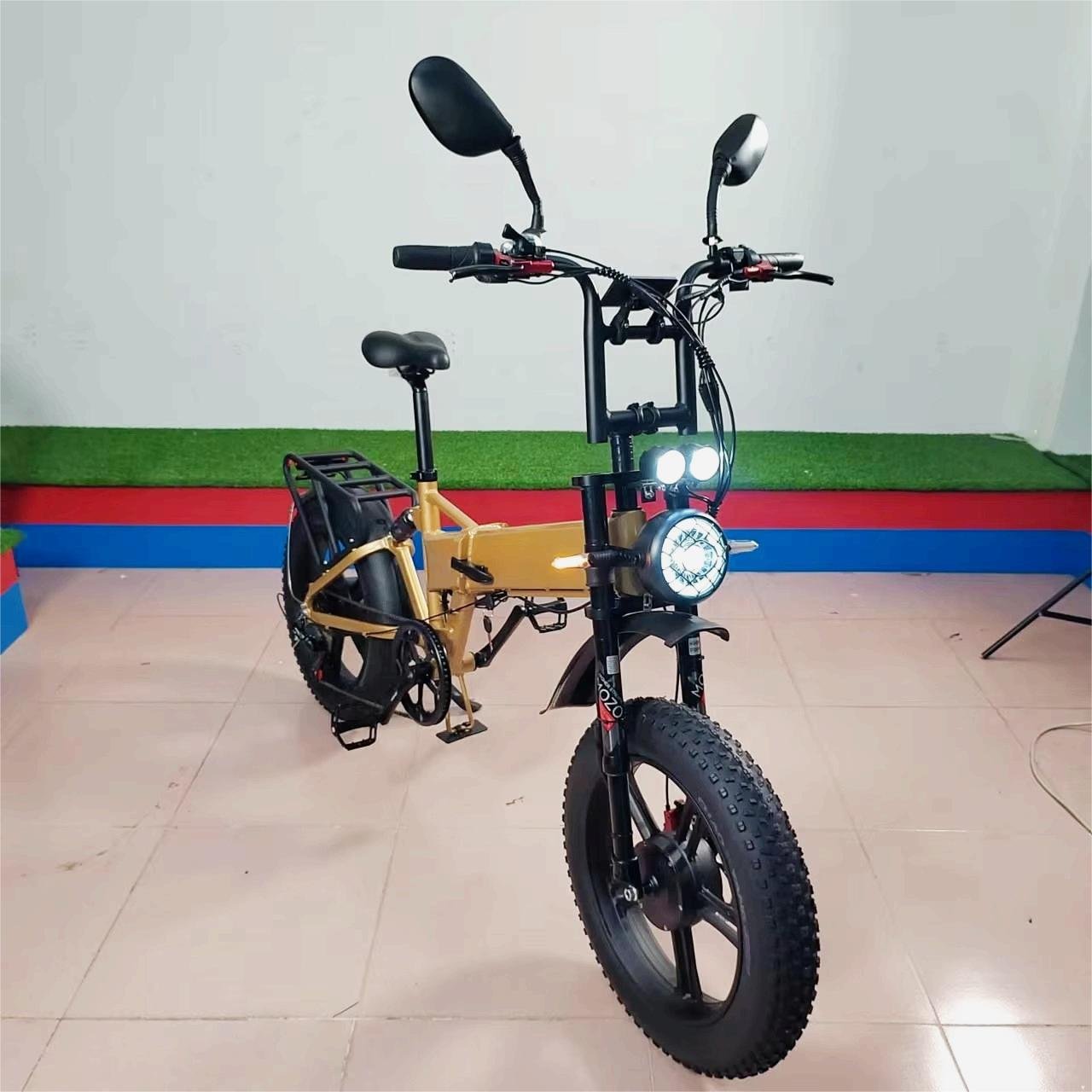 2000W Dual Motor 52V21Ah Folding Electric Bike Hydraulic Brake Full Suspension Fat Tire 60kmh foldable Electric City Bike