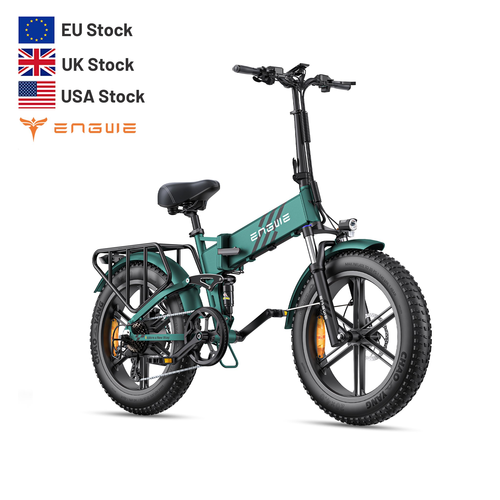 EU Warehouse ENGWE ENGINE PRO 2.0 Electric Mountain Bike 52V 16Ah Electric Fat Bike 20 inch Electric Folding Bike
