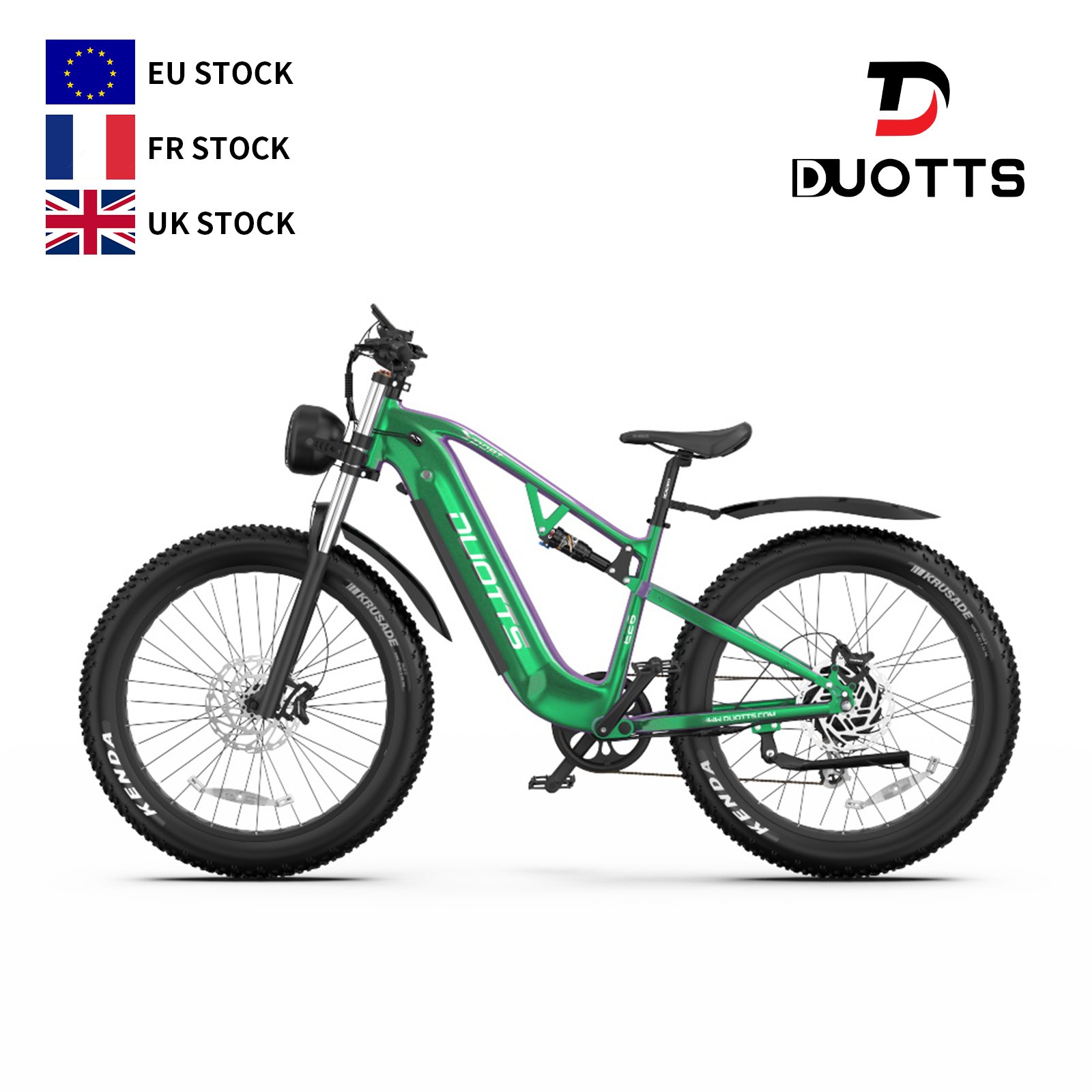 DUOTTS E26 All-Terrain Electric Mountain Bike New European Stock 20AH 26*4.0 Fat Tire 48v Tube Battery Double Suspension Trail