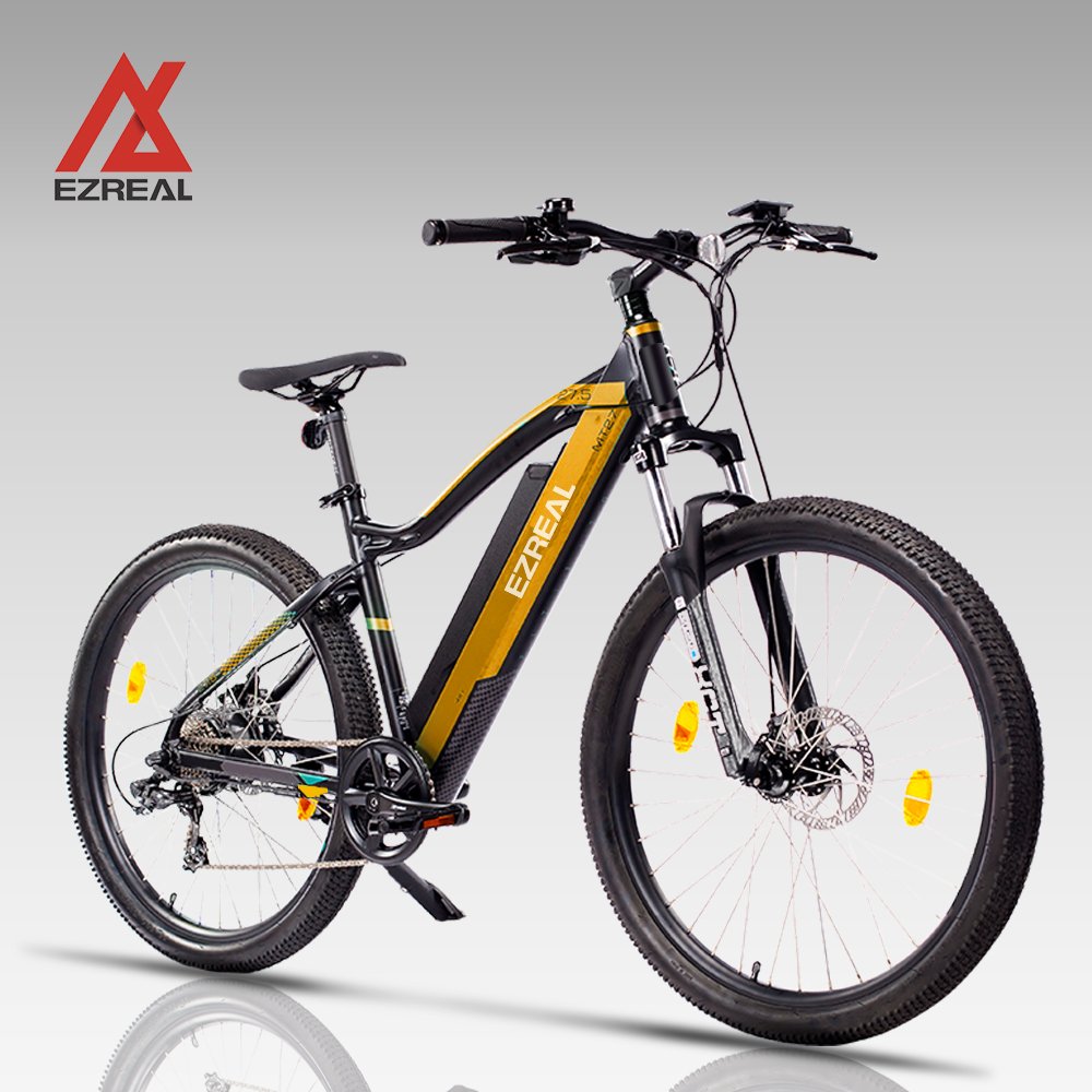 36V Ezreal Electric Mountain Bike 10.5Ah Lithium Battery 27.5 Inch 24 Speed Mid Motor Rear Hub 350w EMTB Aluminum Alloy Disc