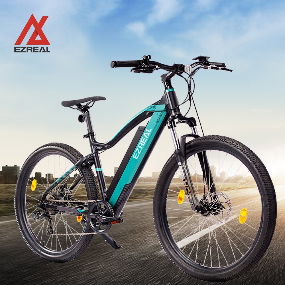 36V Ezreal Electric Mountain Bike 10.5Ah Lithium Battery 27.5 Inch 24 Speed Mid Motor Rear Hub 350w EMTB Aluminum Alloy Disc