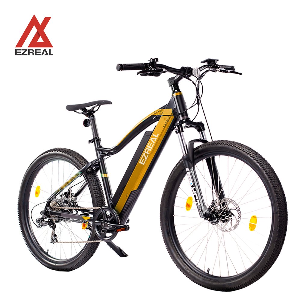 36V Ezreal Electric Mountain Bike 10.5Ah Lithium Battery 27.5 Inch 24 Speed Mid Motor Rear Hub 350w EMTB Aluminum Alloy Disc