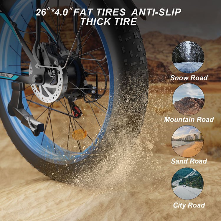 Manufacturer Supplier 48V 16AH 1000W 2000W Electric Fat Bike Electric Mountain Bike For Men Women