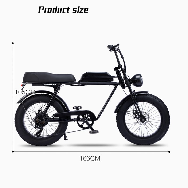 2022 new arrival Vintage 500w E Bike 20inch 7 speed Adult electric dirt bike
