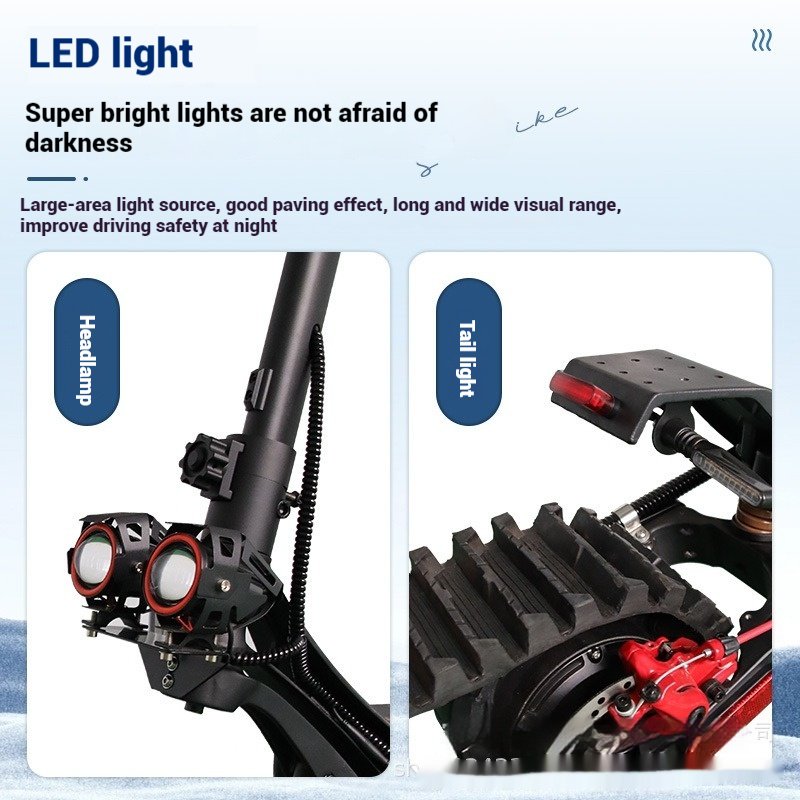 2024 Electric 48V 20ah 30ah Snowboard Scooter Unisex Bluetooth Two-Wheel Scooter with 35km Range Per Charge