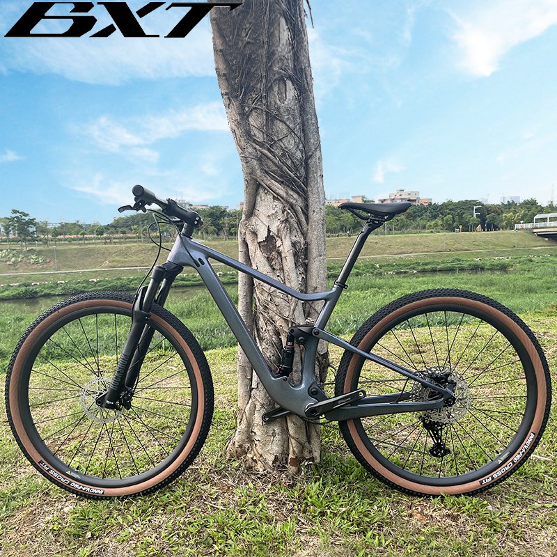 BXT Low price Full Suspension Carbon Mountain Bike 29er Disc Brake downhill Trek MTB Discount Carbon Dirt Mountain Bicycle