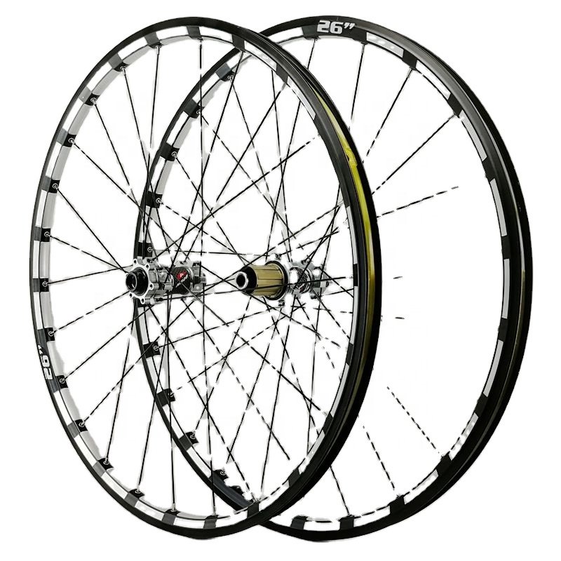 mountain bike bicycle wheel 26 27.5inch Milling trilateral front2 rear4 bearing hub super smooth wheelset CNC Rim thru axle boos