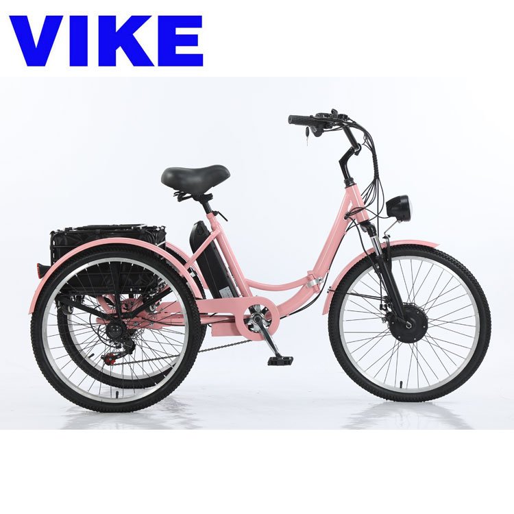 Personalized 24-Inch Pedal Electric Booster Tricycle 36v Smart Sensor Steel Three-Wheeled City Bike with Thin Tire Outlets