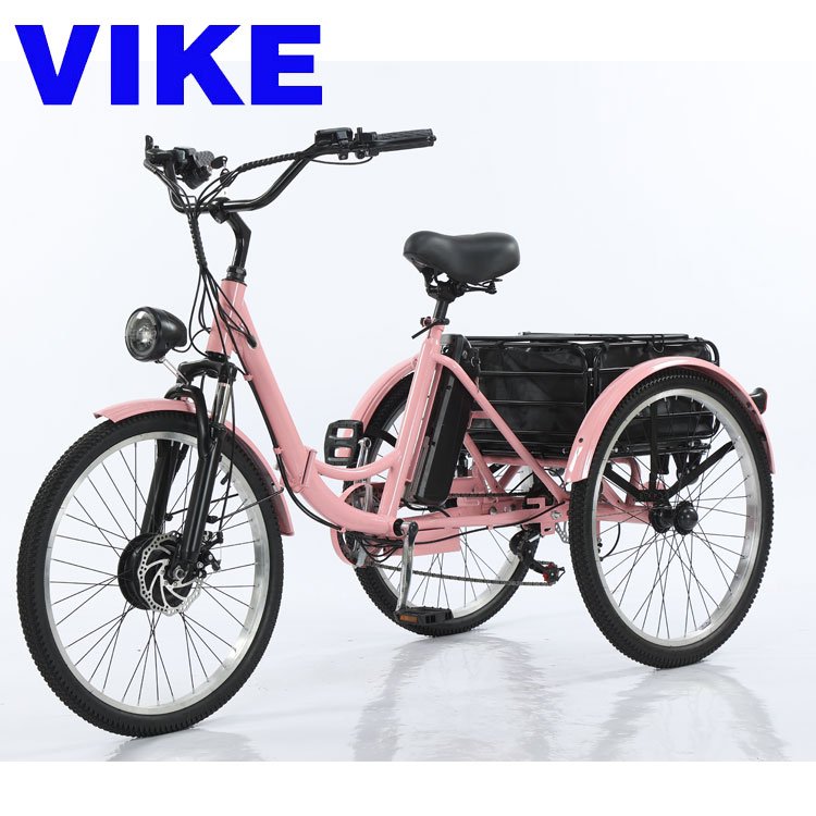 Personalized 24-Inch Pedal Electric Booster Tricycle 36v Smart Sensor Steel Three-Wheeled City Bike with Thin Tire Outlets