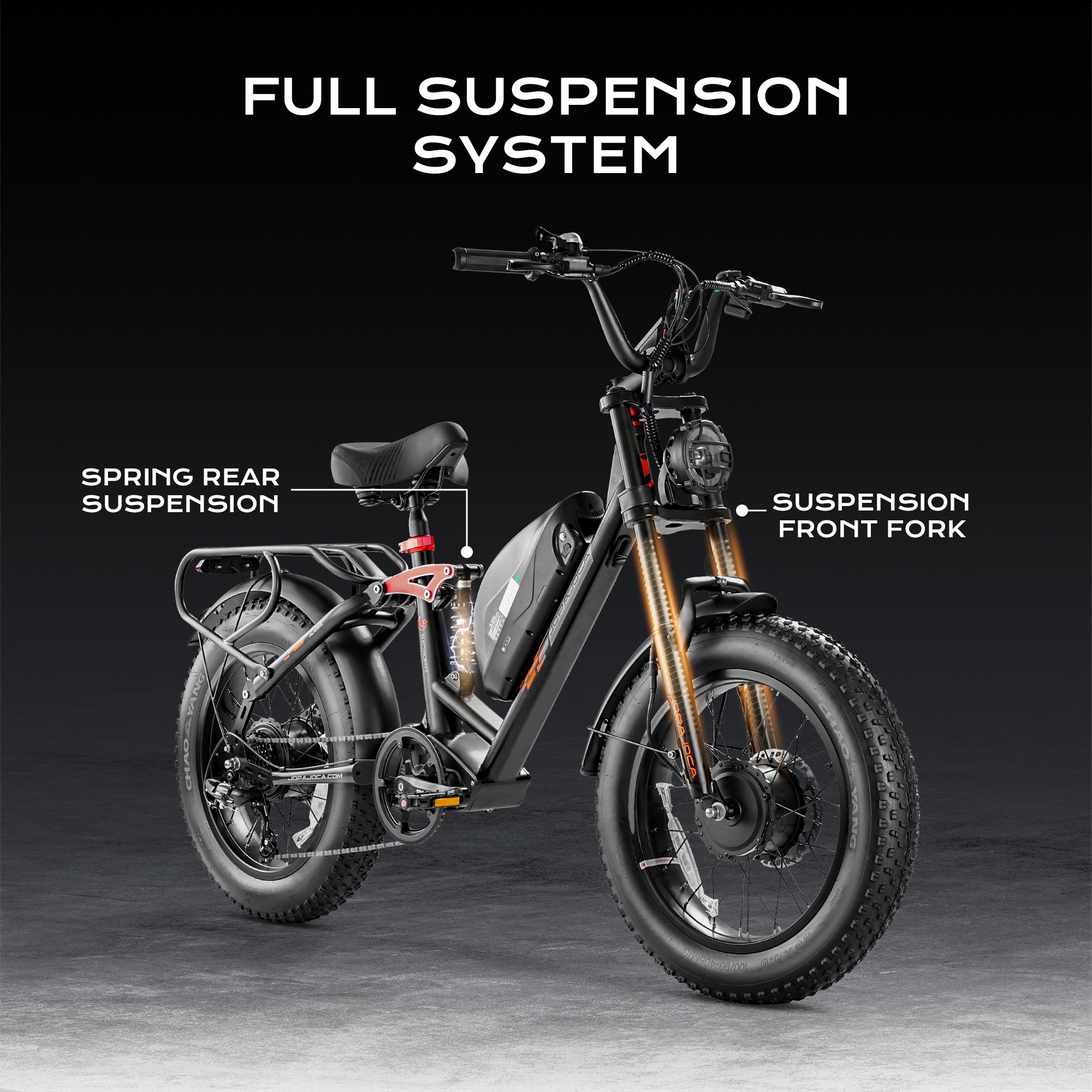 Eahora LUNA 2 1000w Dual Motor 48V 20Ah Full Suspension 20"*4.0" Fat Tire Electric City Bike