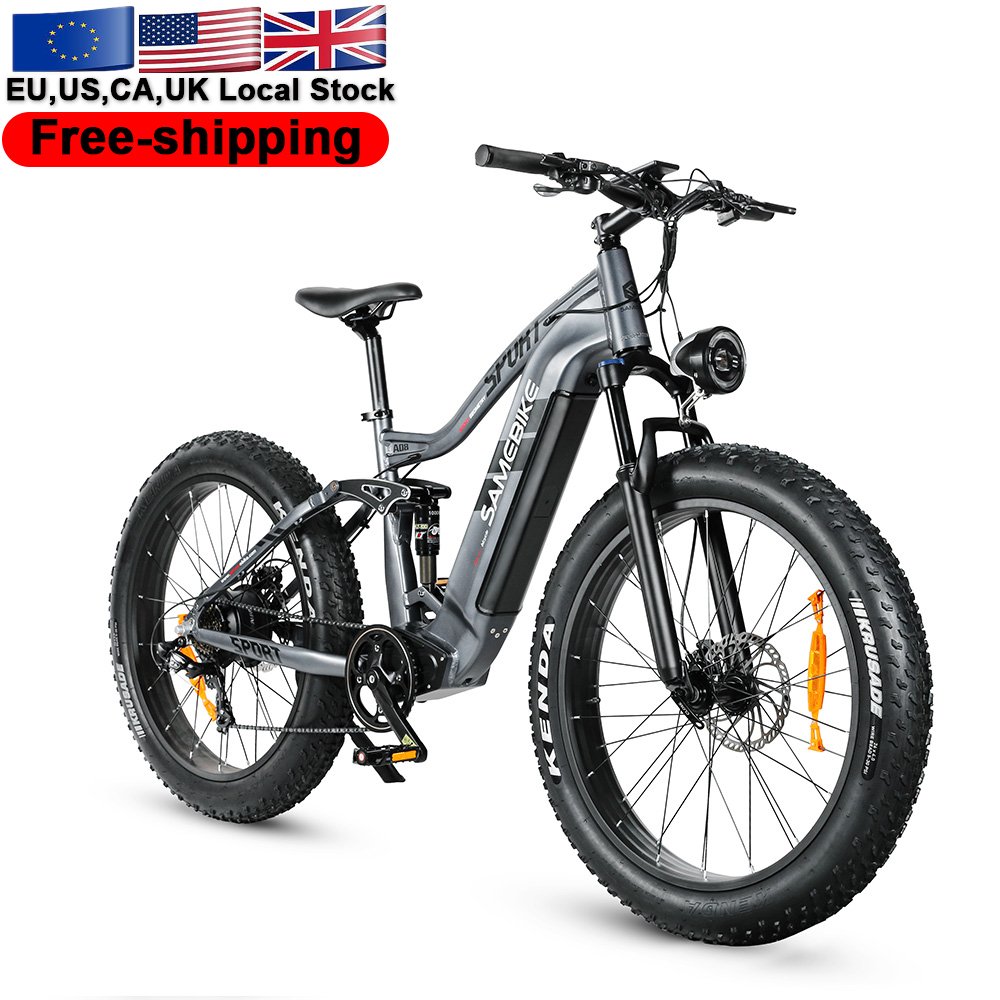2023 US warehouse 72H drop shipping electric full suspension 48V/17Ah 750W fat bike big power mountain ebike