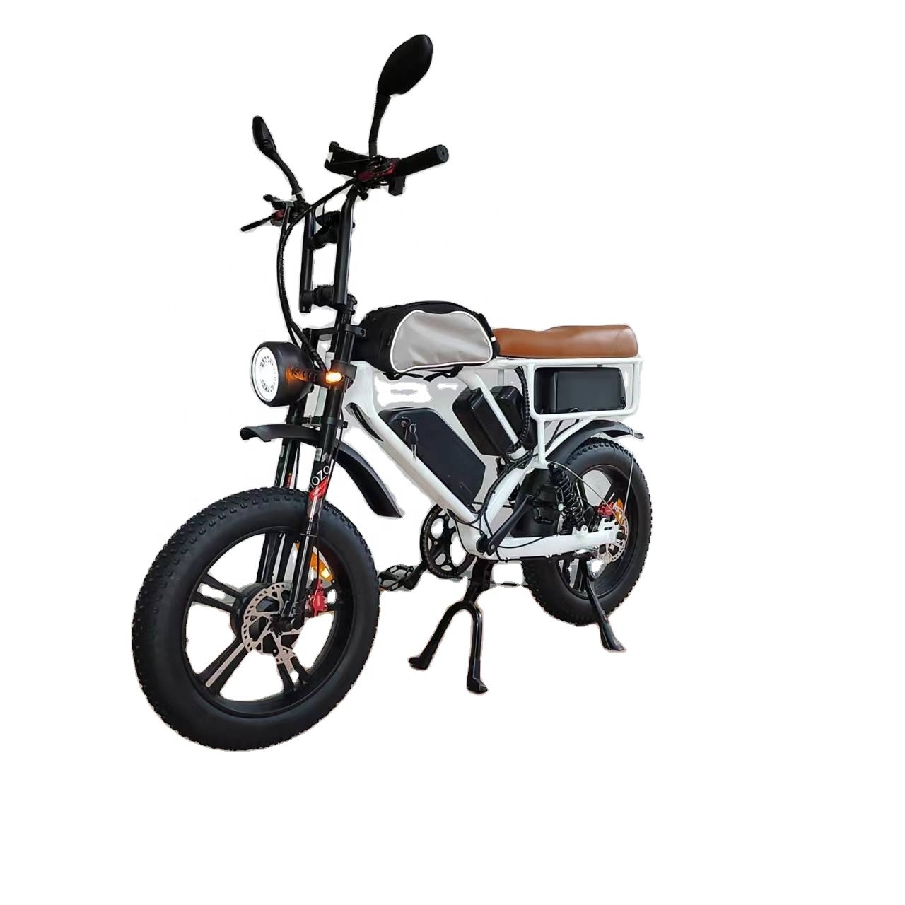 Electric Bike 52V 2000W 44AH Dual Motor Dual Battery 65Kmh Strong Suspension Hydraulic Brake Fat Tire Stab Proofed MTB Electric
