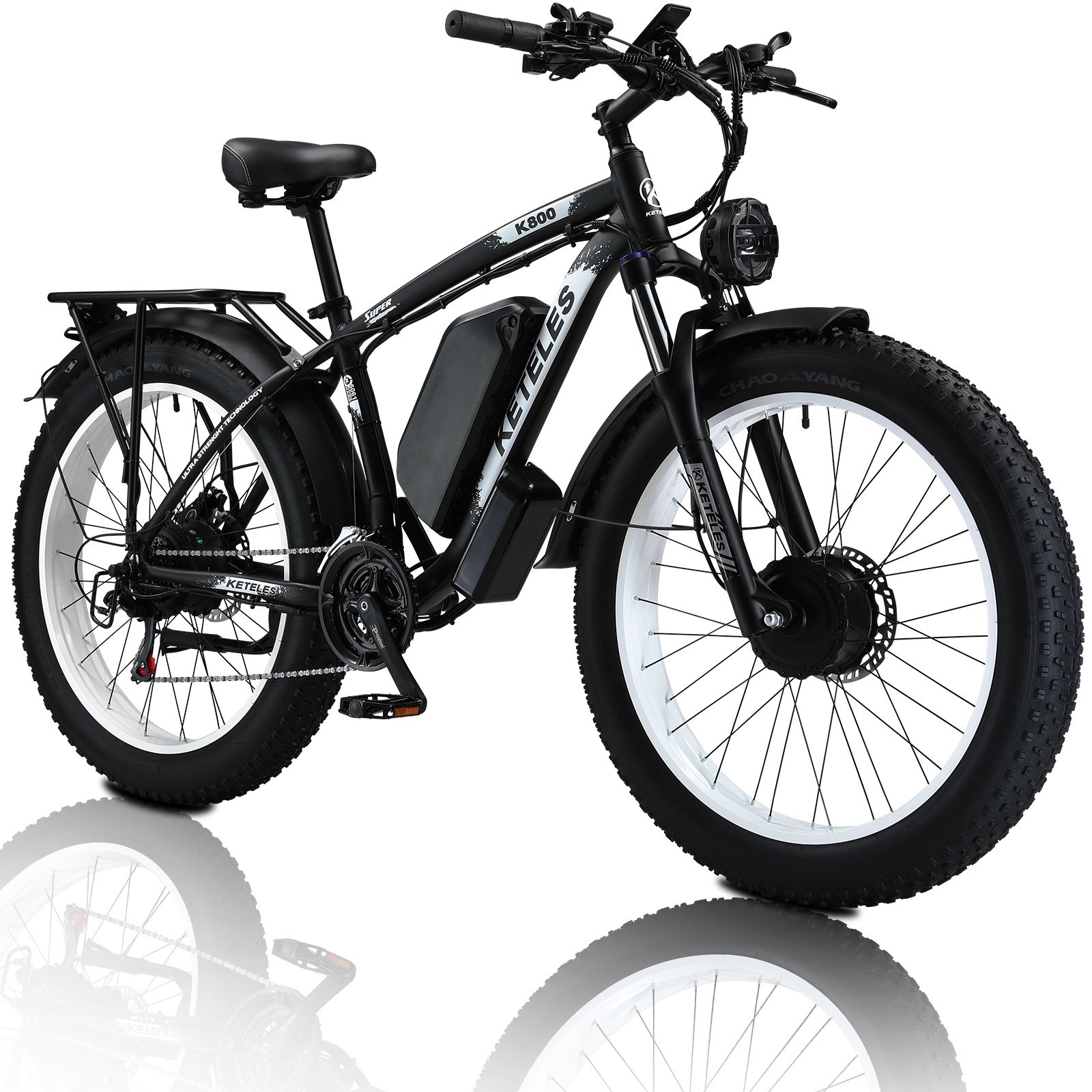 Fast K800 Folding E- Bike KETELES XF4000 1000w Fat Tire Dual Motor 48V 23AH Hybrid Electric Bike For Outdoor Enthusiast