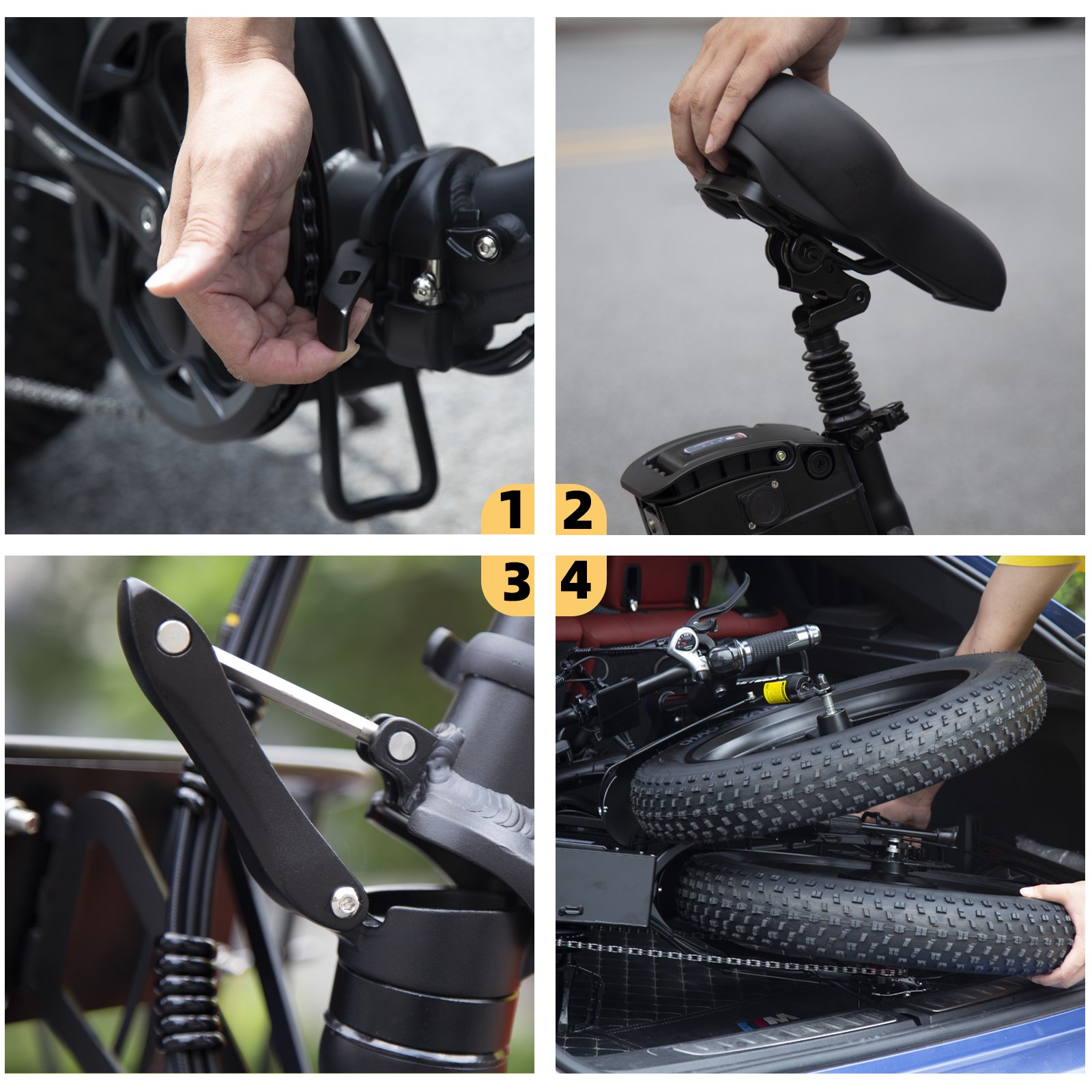 Fast K800 Folding E- Bike KETELES XF4000 1000w Fat Tire Dual Motor 48V 23AH Hybrid Electric Bike For Outdoor Enthusiast