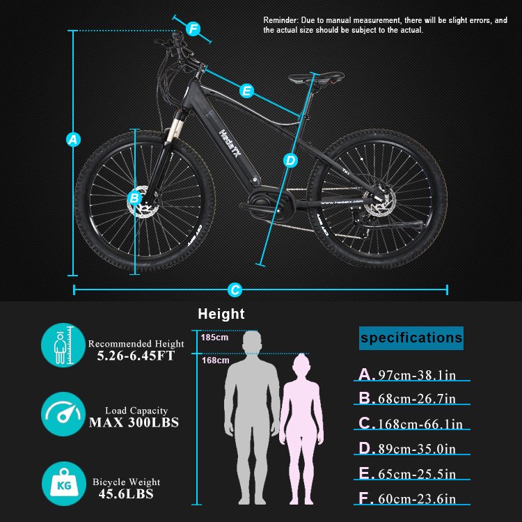High quality long range electric mountain bike mid motor e-bike for adults