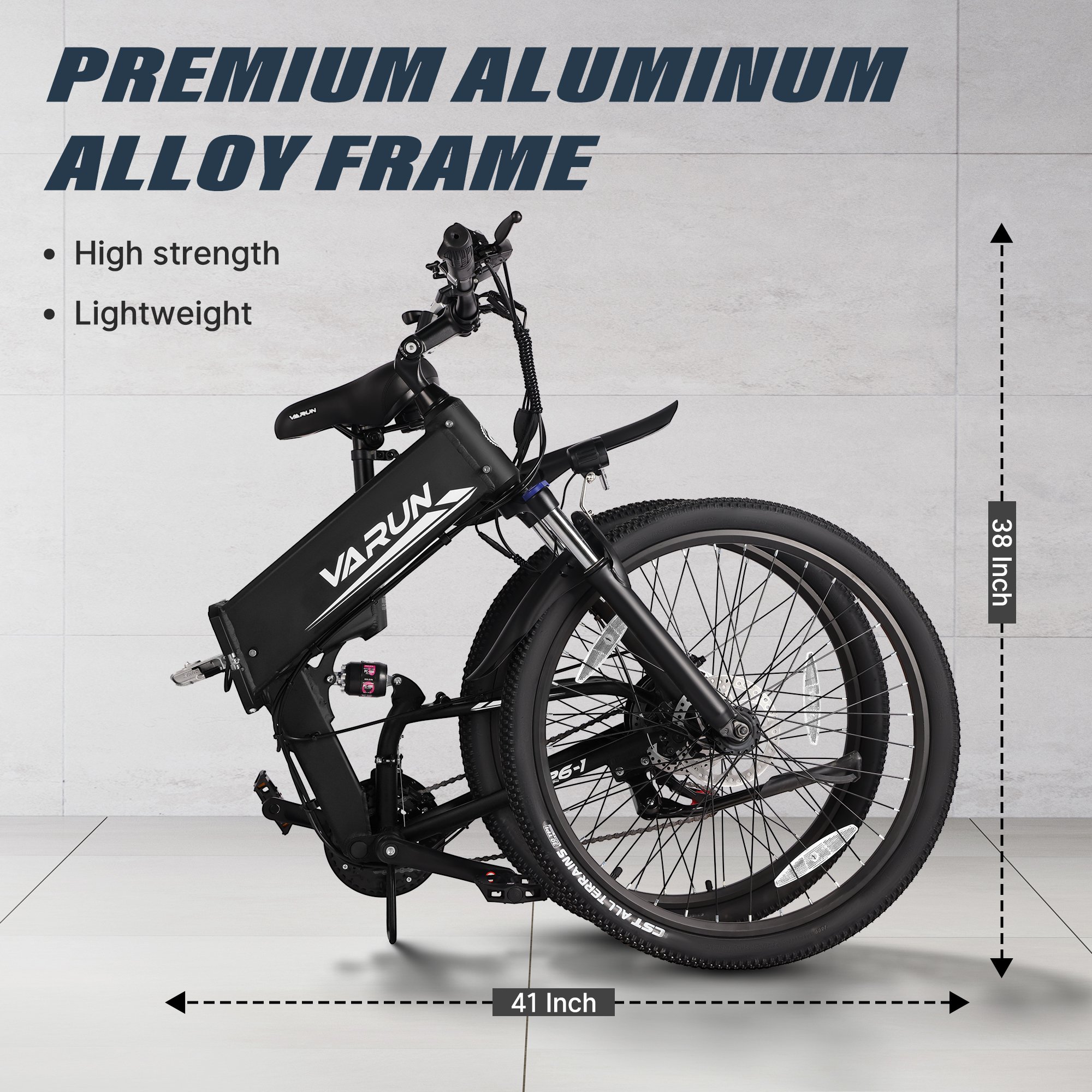 VARUN USA Warehouse Stock Drop Shipping Foldable Mountain Ebike MTB 26" 48V 500W Removable Battery Aluminum Electric City Bike