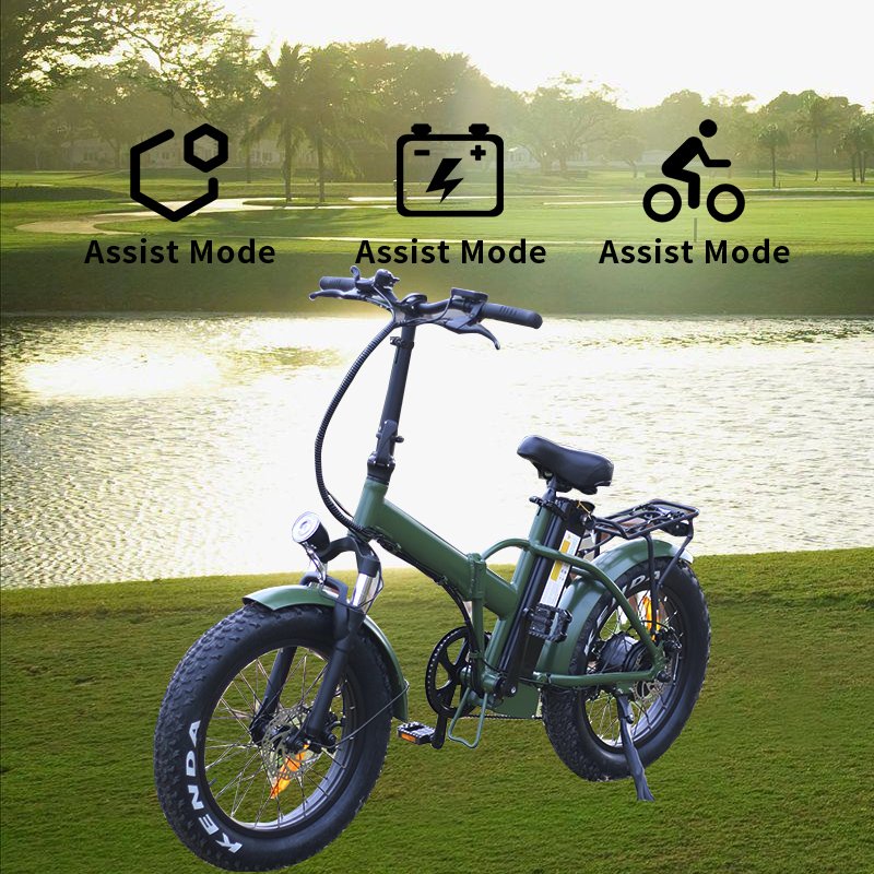EU Warehouse Dropshipping Army Green Folding 250W 750w Electric Fat Bike 20 inch Electric City Bike