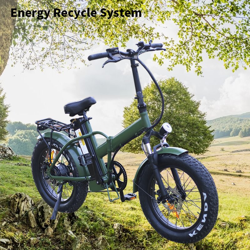 EU Warehouse Dropshipping Army Green Folding 250W 750w Electric Fat Bike 20 inch Electric City Bike