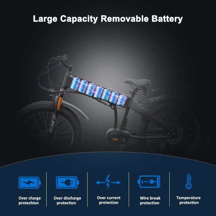 500W Central motor 48V 10.4AH Lithium Battery Mid Drive eBike 8 Speed Aluminum Alloy Fat Tire 26 inch Electric Mountain Bike