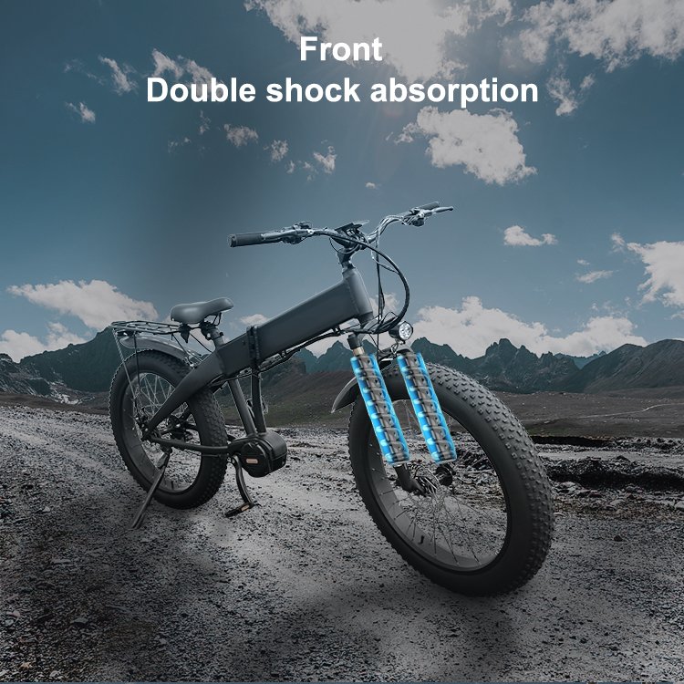 500W Central motor 48V 10.4AH Lithium Battery Mid Drive eBike 8 Speed Aluminum Alloy Fat Tire 26 inch Electric Mountain Bike