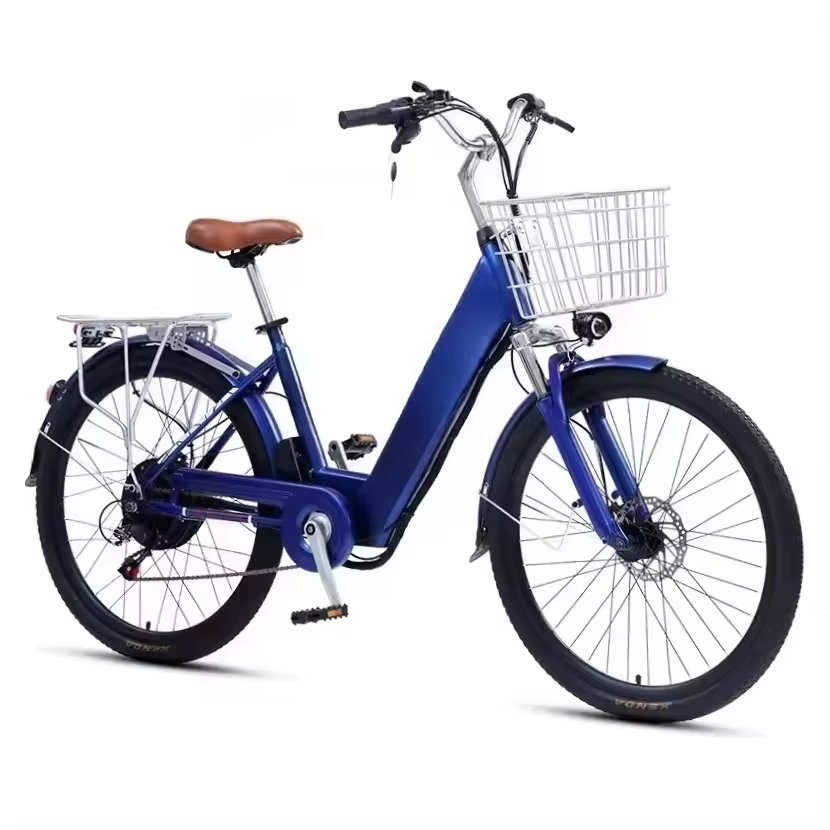 Cheap 26 Inch Other 48V Ebike Women Men Electric City E Bike 2023 350W 10Ah 201Ah Electric Bicycle With Basket For Adults