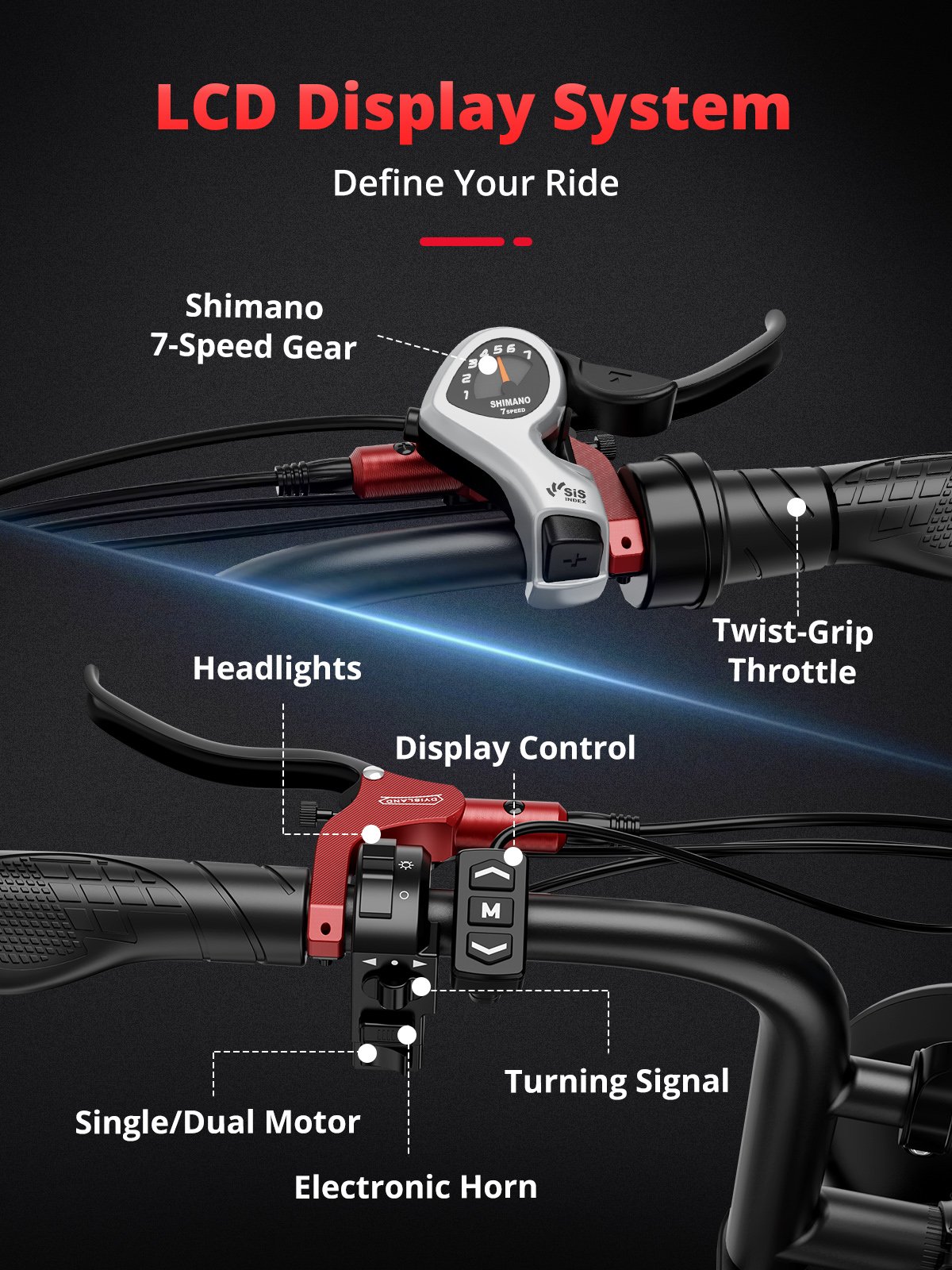 Electric Bicycle 25AH 2000W Mountain Ebike Fat Tire Mountain Moped Men's Road Hydraulic Oil Brake Electric Bike