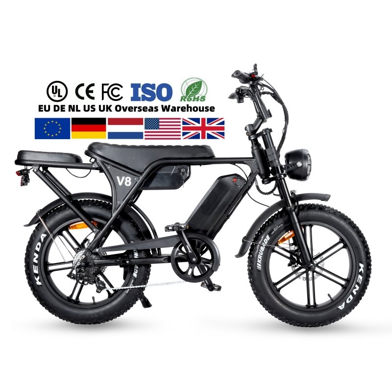 Full Suspension Electric Mountain Bike Adults Fat Tire Tyre Fatbike Rear Hub Motor Off-Road E-Bike Dirtbike OUXI V8