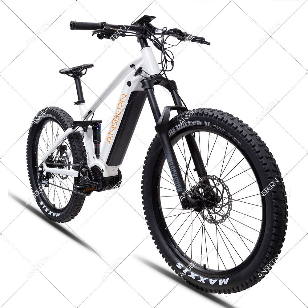 Bafang Mid Drive Electric Mountain Bike 2023 New Arrivals Full Suspension 1000W 48v Lithium Battery Boost Ansbern Carbon Fibre