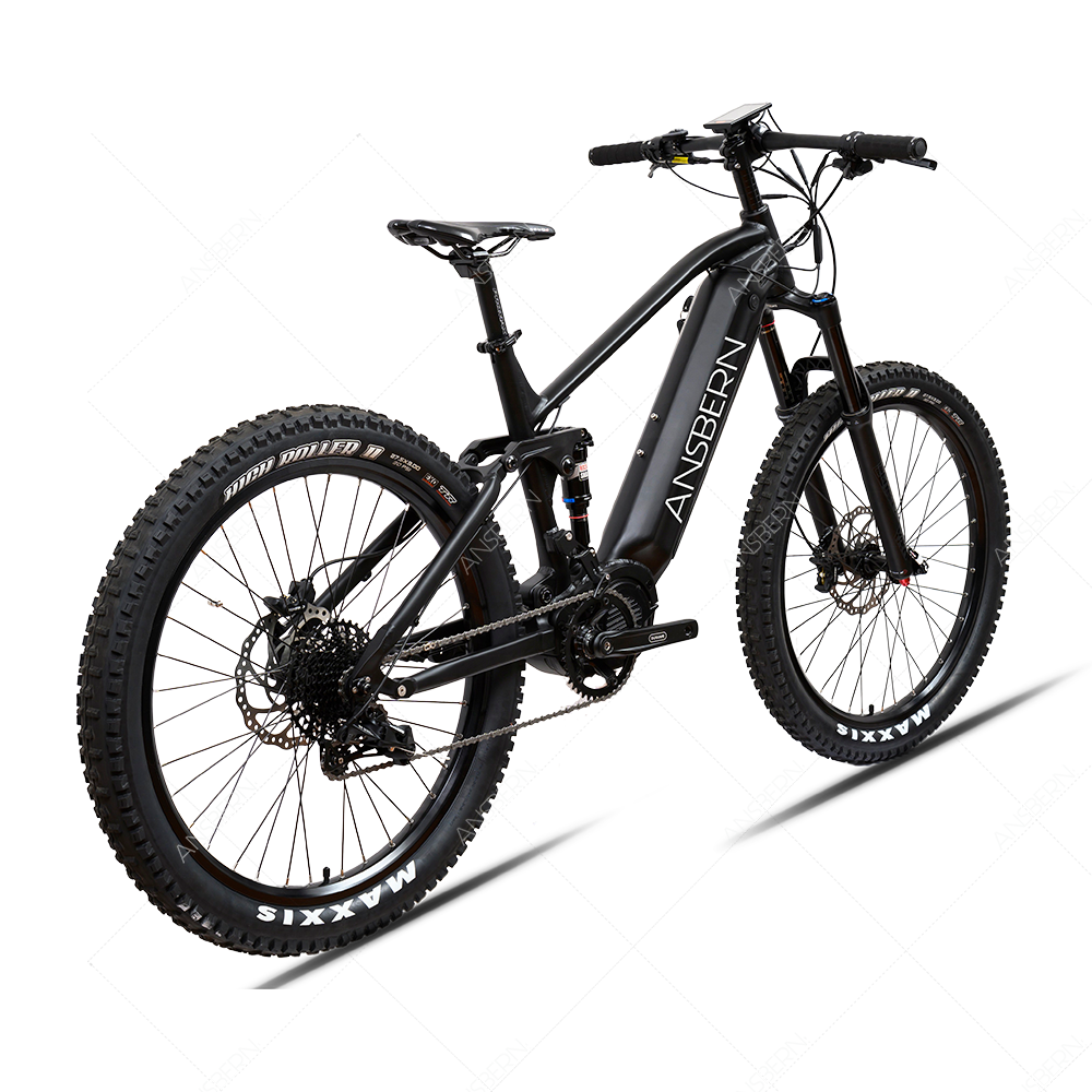 Bafang Mid Drive Electric Mountain Bike 2023 New Arrivals Full Suspension 1000W 48v Lithium Battery Boost Ansbern Carbon Fibre