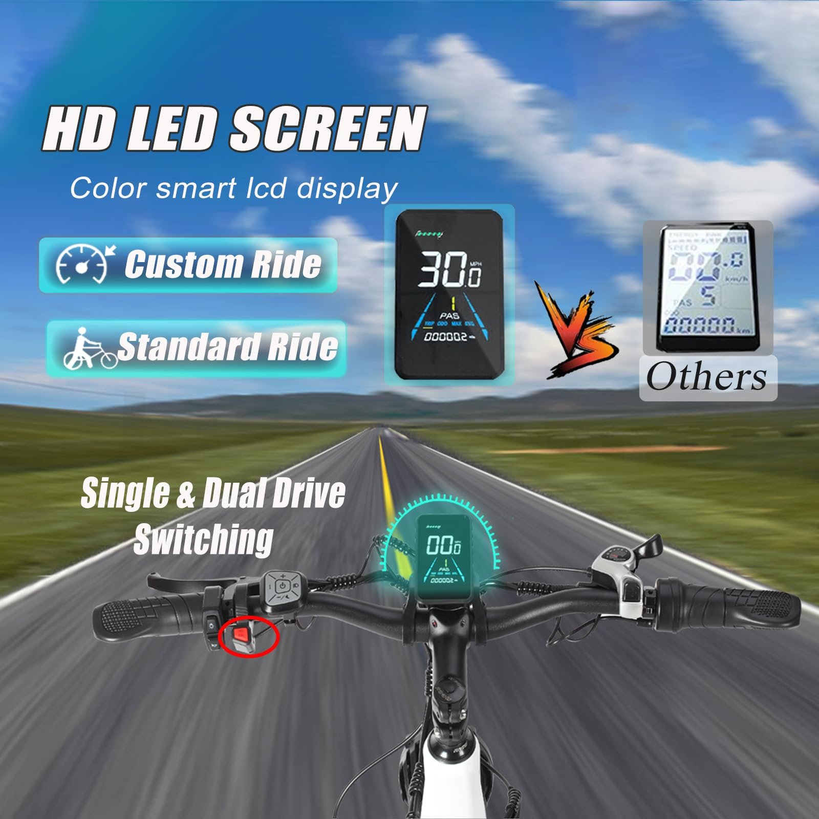 SMLRO SU9 Velo 26 " electric mountain bike fat tire bike 48v 21ah lithium battery ebike 2000w electric bicycle