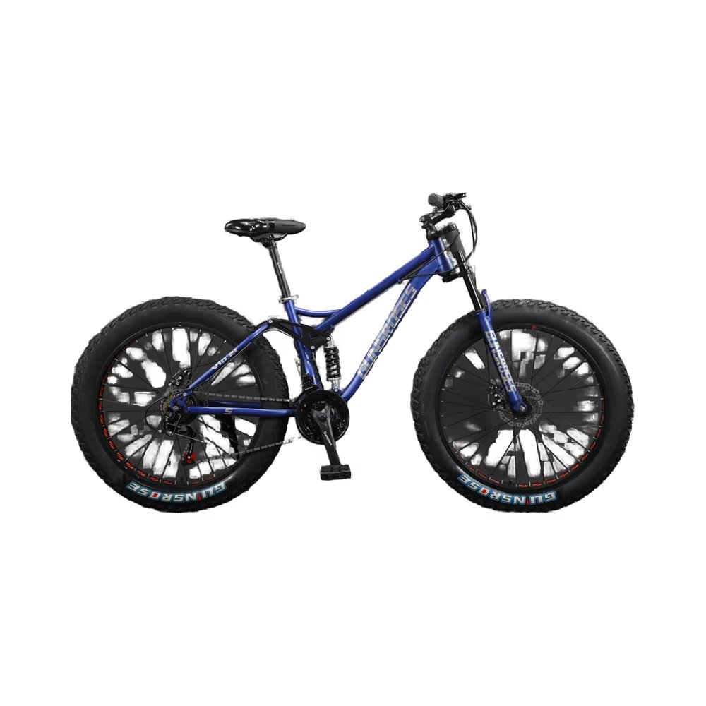 China 21-Speed Cruiser Bike with Full Suspension and Disc Brake Fat Tyre Mountain Bike for Hill & Beach Rides