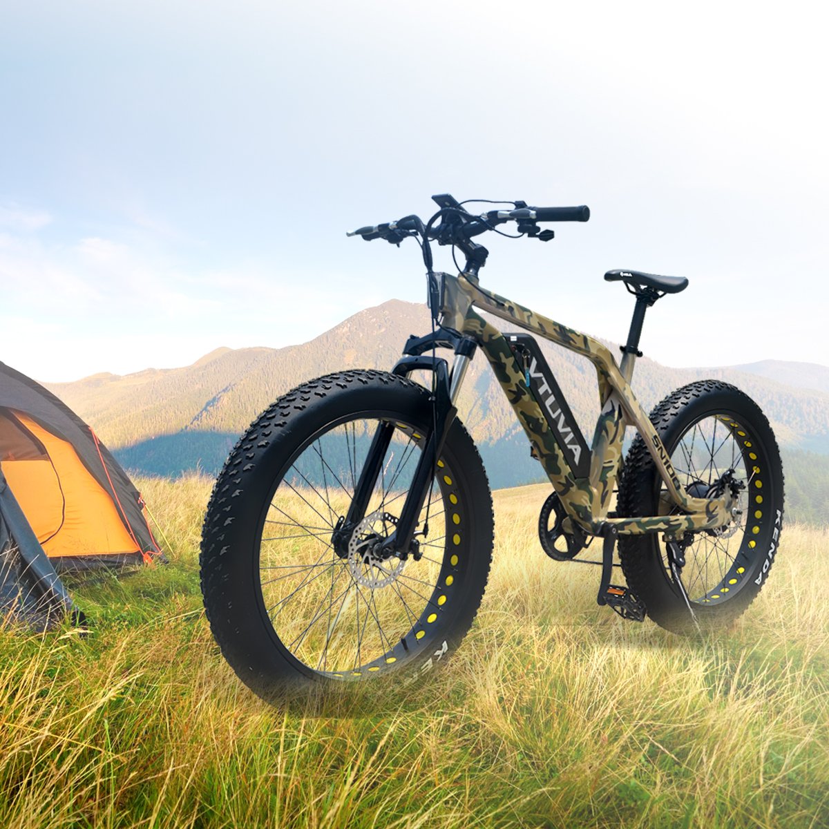 VTUVIA UK USA Stock Best Overall Electric fat tire Bike 250W 500w 750w 1000w 36V 48v Electric Bicycle ebike 26" Rear Motor