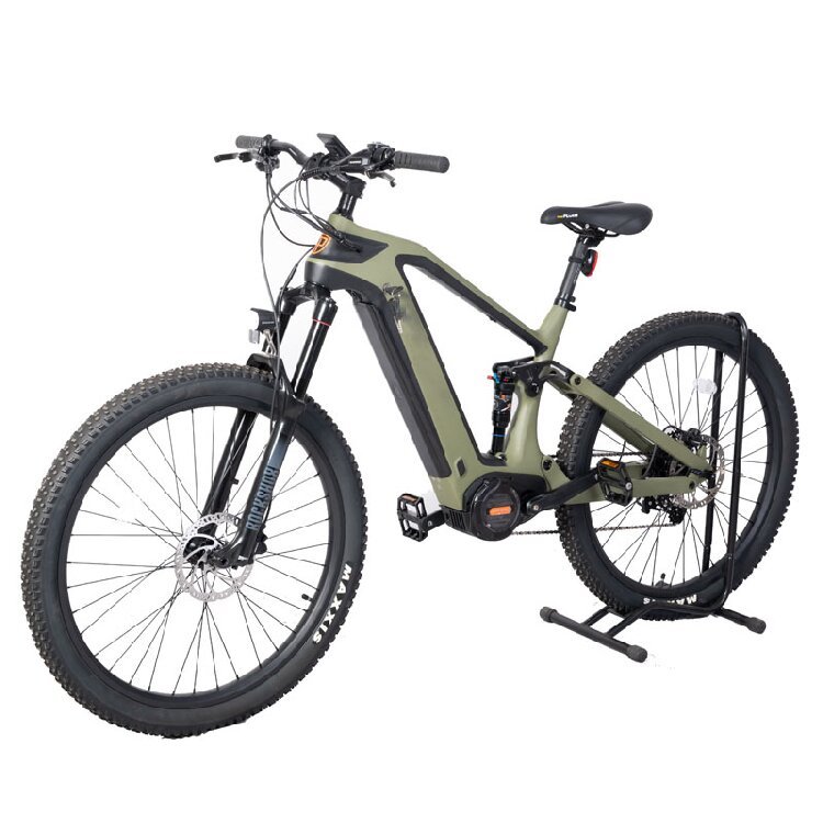 29 inch electric bicycle carbon fiber 1000w mid drive motor ebike 48v15ah electric mountain bike full suspension ebike e bicycle
