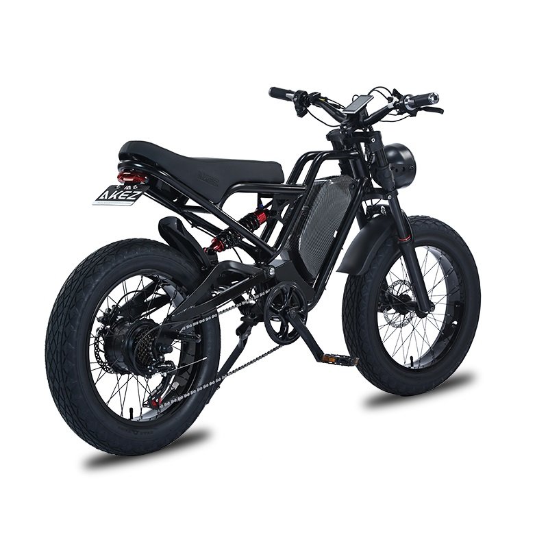 US Ready Stock Akez Cafe Racer Electric Dirt Pit Mountain E Bike 1500W Fat Tires Ebike Electric Cruiser Adult USA Warehouse