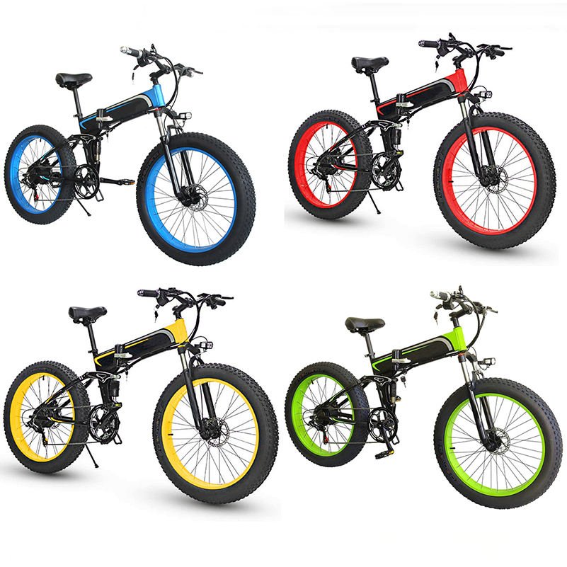 Wholesale Mountain e-Bike bicycle 26 inch 21 speed folding Snow Beach Bike electric with fat tire for sales