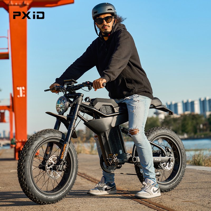 PXID MANTIS P6 20 inch fat tire e-bike all electric mode single speed electric city bike