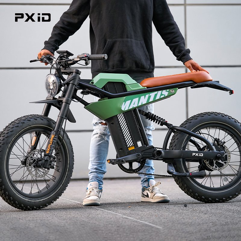 PXID MANTIS P6 20 inch fat tire e-bike all electric mode single speed electric city bike