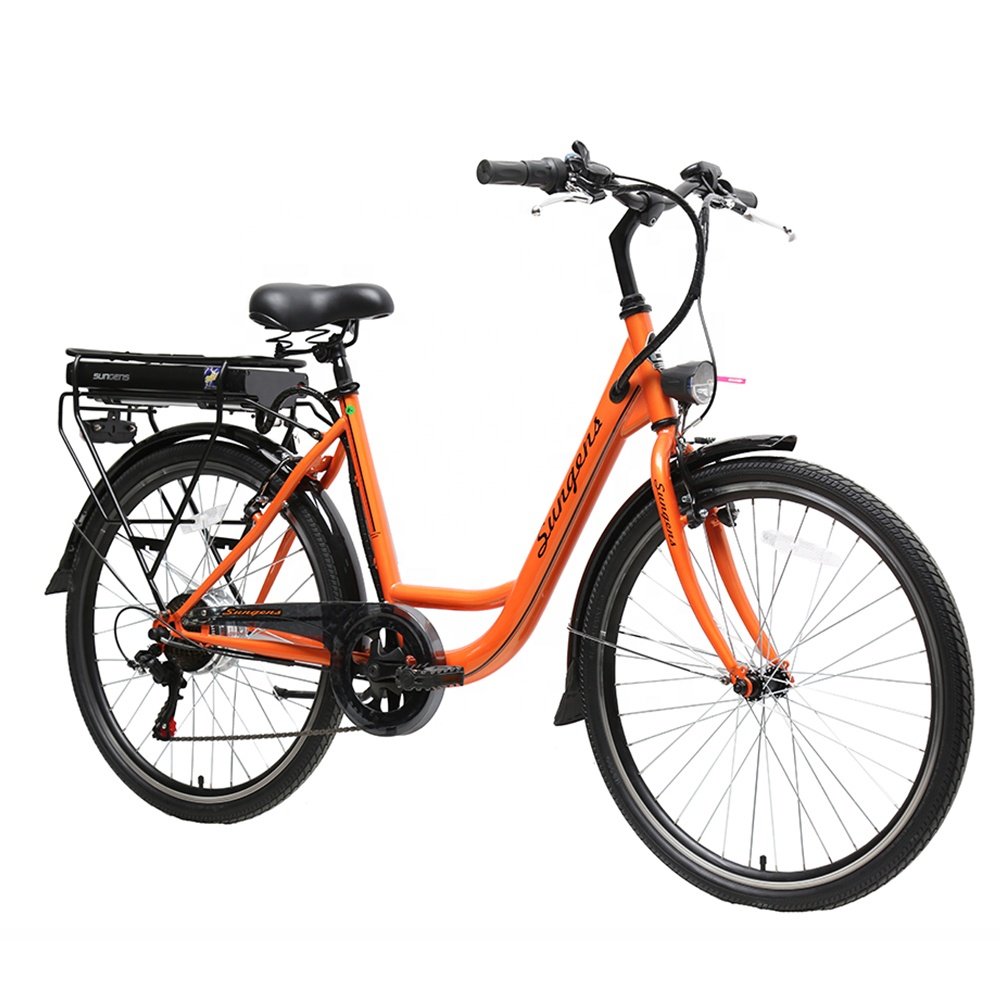 TXED Italy fancy design electric city bike with rear carrier 26 inch hiten steel electric 36V/250W city bike electric bicycle