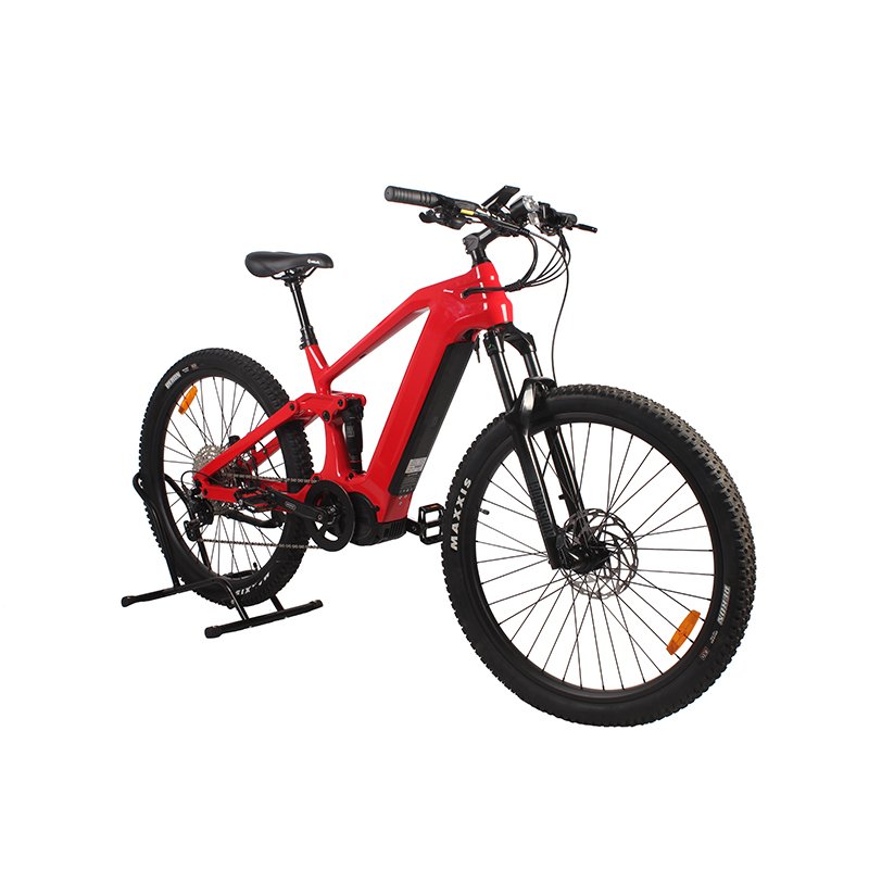Carbon Fiber Frame Mid Driving Motor 52V 1000W Motor 52V 17.5Ah Battery Full Suspension EMTB Electric Mountain Bike