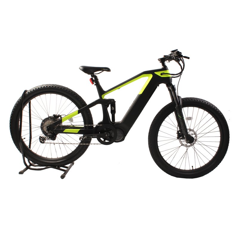 Carbon Fiber Frame Mid Driving Motor 52V 1000W Motor 52V 17.5Ah Battery Full Suspension EMTB Electric Mountain Bike