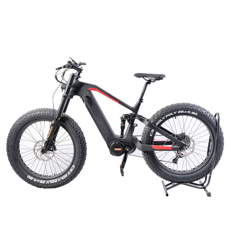 Carbon Fiber Frame Emtb 52V 1000W 17.5Ah 20Ah Battery Full Suspension Hydraulic Brake EMTB Mountain Bike