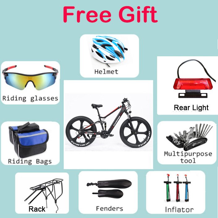 Top Fashion Mountain 26 Inches 1000W Full Suspension Bike Electric Fat Tire E Bike Electric Mountain Bike for Hunting