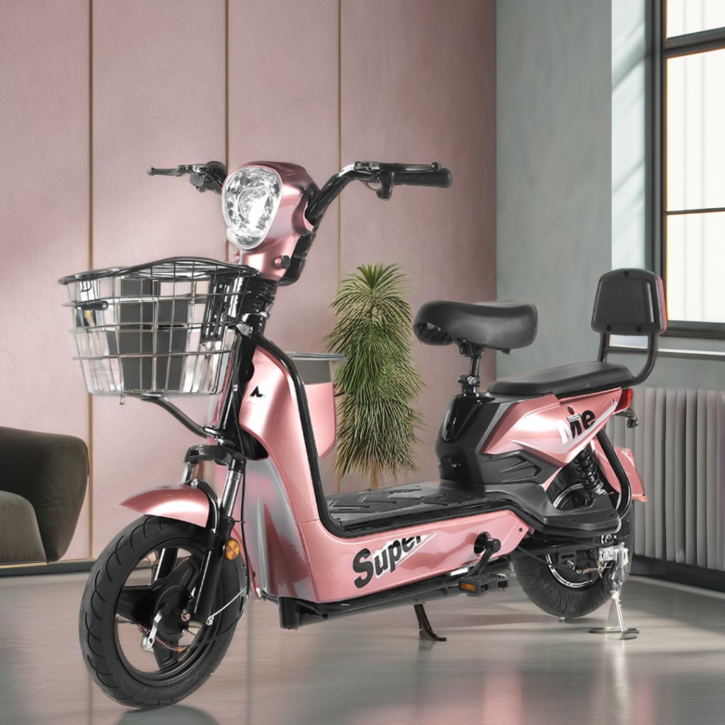 Most Popular 48V Electric City Bike with 250W Rear Hub Motor 3-Speed Steel Frame Scooter Kit Electronic Sensor Rear Carrier
