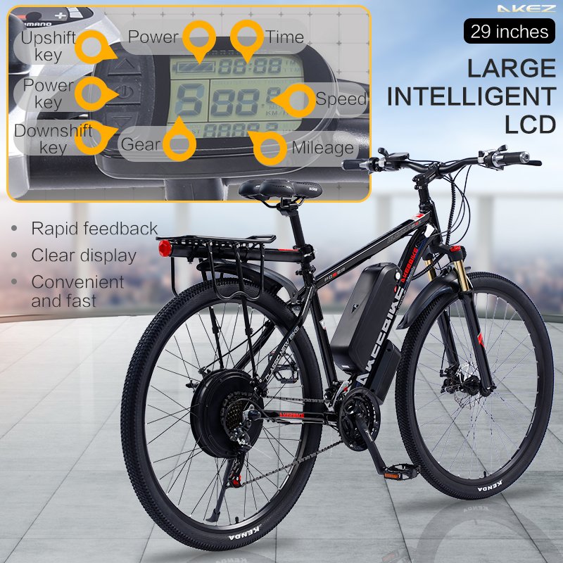 29 inch Aluminum Frame Electric Mountain Bike 1000W 48V Electric Bike 21 Speed Adult Bicycle