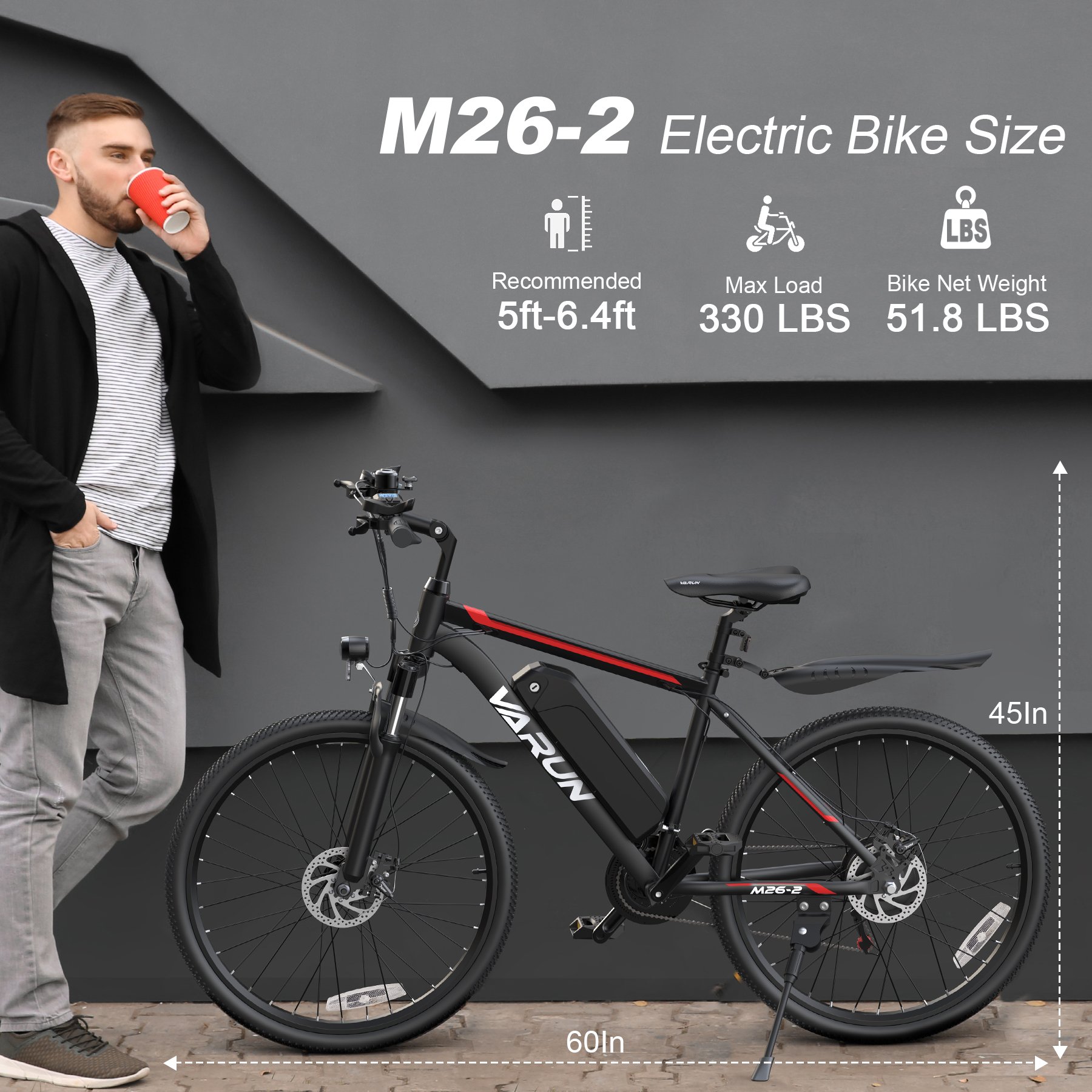 UK EU USA Stock Ebike for Adults 500W Electric Mountain Bike 48V 7.8AH Electric Bicycle For Adults