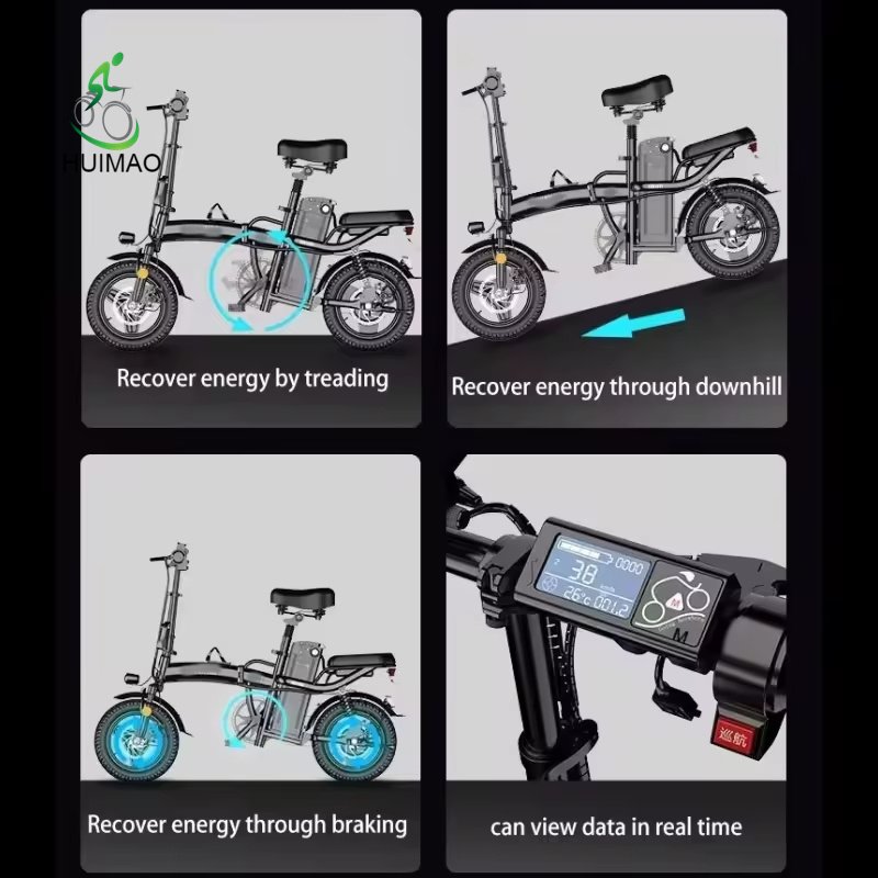 2024 China factory wholesale adult folding electric bike 20Ah ebike 14 inch bicycle 48v 350 watt folding electric city e bike