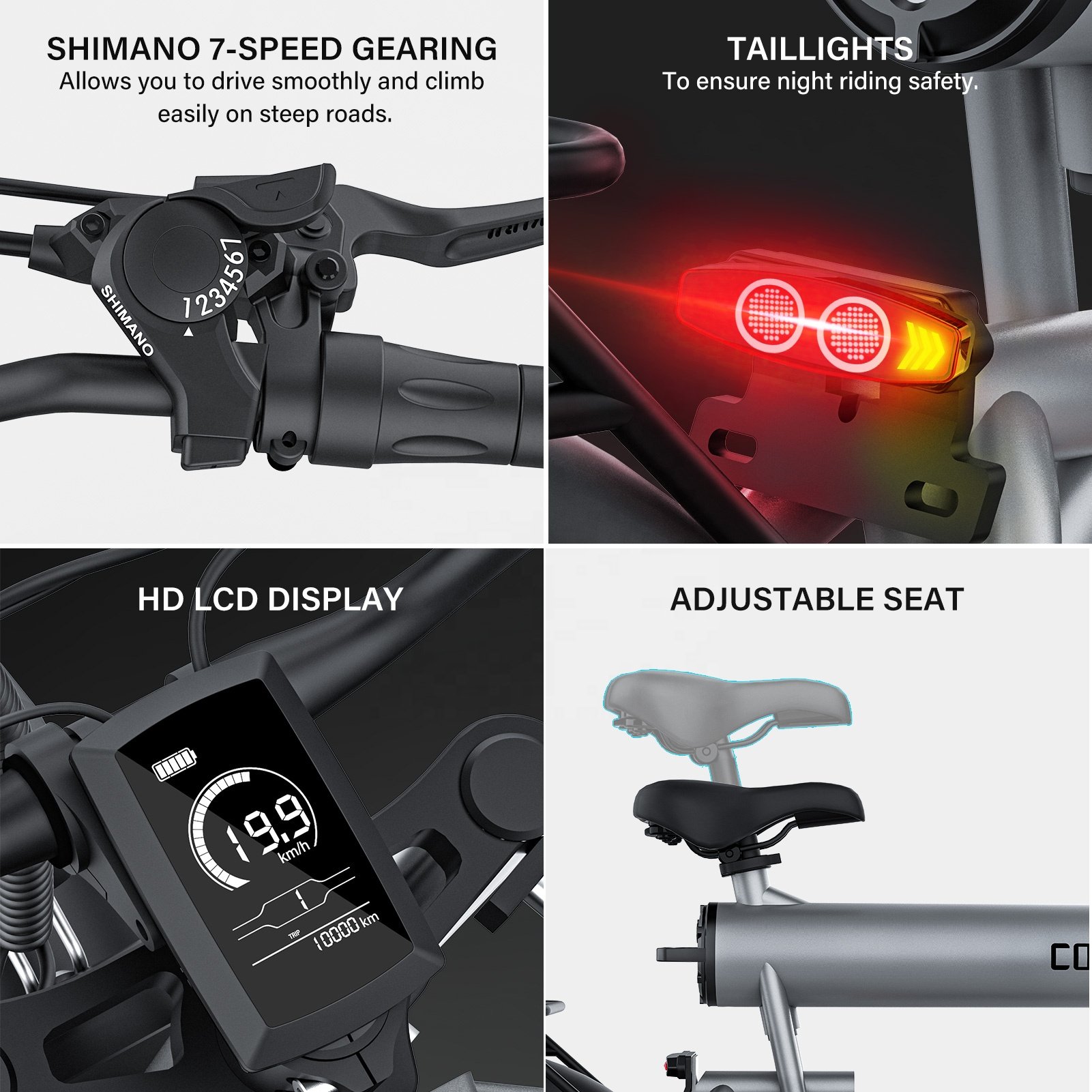 Professional Supplier Coswheel T20 Electric Bike 48V/1500W  High Speed City Electric Bike